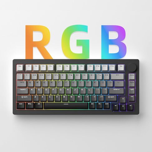 لوحة مفاتيح ميكانيكية من الألومنيوم M1W V3 75% RGB لوحة مفاتيح ألعاب لاسلكية قابلة للتبديل السريع مع مقبض، 6000 مللي أمبير في الساعة RGB متدرج أسود لوحة مفاتيح مخصصة مع PBT Double Shot ASA Profile Keycaps V3 Piano Pro in Saudi Arabia