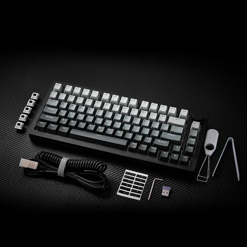 لوحة مفاتيح ميكانيكية من الألومنيوم M1W V3 75% RGB لوحة مفاتيح ألعاب لاسلكية قابلة للتبديل السريع مع مقبض، 6000 مللي أمبير في الساعة RGB متدرج أسود لوحة مفاتيح مخصصة مع PBT Double Shot ASA Profile Keycaps V3 Piano Pro in Saudi Arabia