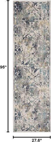 سجادة SAFAVIEH Madison Collection - 2'3" x 8'، رمادي فاتح وفوشيا، تصميم بوهو شيك متعثر، لا يتساقط ويسهل العناية به، مثالي للمناطق ذات حركة المرور العالية في غرفة المعيشة وغرفة النوم (MAD159R) in Saudi Arabia