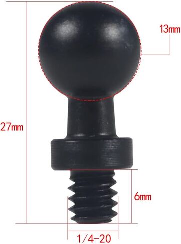 13mm/15mm/17mm Ball Head Mount 1/4" Screw Adapter for Camera Phones GPS Holder Part Photography (15MM Ball Head) in Saudi Arabia