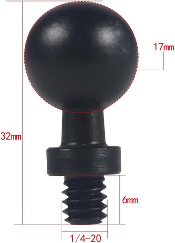 13mm/15mm/17mm Ball Head Mount 1/4" Screw Adapter for Camera Phones GPS Holder Part Photography (15MM Ball Head) in Saudi Arabia