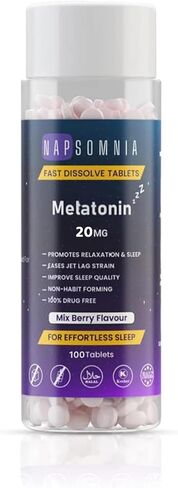 Melatonin Fast Dissolve Tablets – Mix Berry Chewable Melatonin Tablets - Non-Habit-Forming Melatonin Sleep Aid for Adults - Sugar Free Melatonin Tablets for Restful Sleep (20 mg, 365 Count(Pack of 1)) in Saudi Arabia