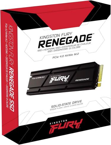 Kingston Fury Renegade 2TB PCIe Gen 4.0 NVMe M.2 SSD داخلي للألعاب مع مبدد حراري | PS5 جاهز | ما يصل إلى 7300 ميجابايت/ثانية | سفيردك/2000 جرام in Kuwait