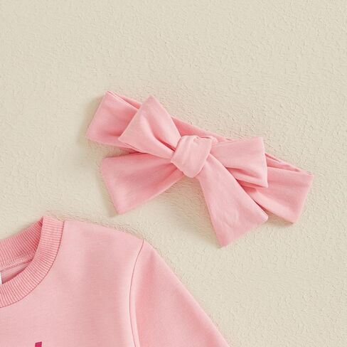 BULINGNA Newborn Baby Girl Football Outfit Game Day Long Sleeve Sweatshirt Romper Rugby Bubble Bodysuit Headband Fall Winter in Saudi Arabia