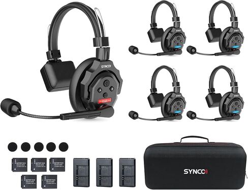 SYNCO XTALK X9 Wireless Communication Headset System, Full Duplex 2.4GHz Wireless Headset with 24H Battery Life 350M/1148FT Real-time Monitoring, Wireless-Headset-Intercom-for-Communication in Saudi Arabia