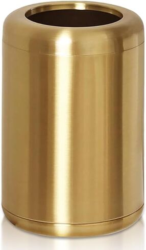10L/2.6Gallon Small Gold Bathroom Trash Can,Brushed Gold Bathroom Garbage Can，Brass Trash Can for Bathroom,Vanity Bedroom,Hotel,Dressing Room，Rv, Store (135 Gold) in Saudi Arabia