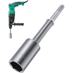 SDS Plus Ground Rod Driver-Nut Driver Set for Hammer Rotary Drill - Expansion Bolt Impact Socket,10mm Diameter Shank Compatible With Bosch Dewalt Milwaukee Hilti (0.67inch/17mm)
