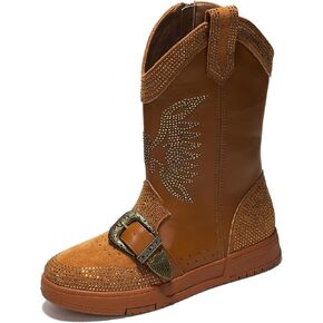 Cape Robbin Sparkly Cowgirl Boots - Rhinestone Cowboy Boots for Women - Ankle Boots for Women Glitter Cowboy Boots - Sparkly Booties for Women (Jonie)