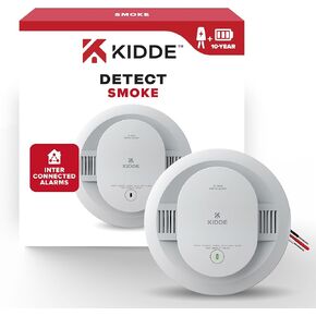 Kidde Hardwired Smoke Detector, 10-Year Battery Backup, Interconnectable, LED Warning Light Indicators, 4 Pack