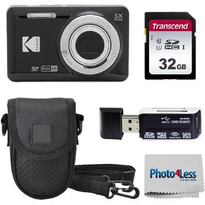 كاميرا KODAK PIXPRO FZ55 رقمية بدقة 16 ميجابكسل، تكبير بصري 5X، زاوية واسعة 28 مم، فيديو عالي الدقة 1080 بكسل، حزمة مع بطاقة SD سعة 32 جيجابايت، حافظة واقية، وقارئ بطاقات عالي السرعة (أزرق) in Saudi Arabia