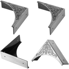 Metal Box Corner Protector, 4pcs Corner Guard Desk Box Edge Safety Guard Metal Corner Decorative Protector Safety Guard Cabinet Metal Corner Bumpers for Case Wooden Box Furniture Hardware
