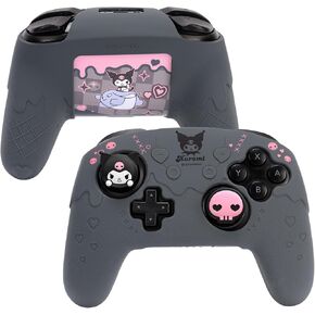 Switch Pro Controller Skin,Cute Soft Silicone Protective Cover Skin,Anti-Slip Protective Case for Nintendo Switch Pro Controller with 2 Thumb Grip Caps and 1 Sticker