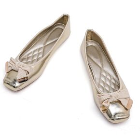 MEMON Women's Flats/Women Fashion Bowknot Flats/Ballet Flats for Women/Comfort Light Weight Slip-On Dress Shoes