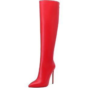 Knee High Boots for Women Pointed Toe High Stiletto Heel Long Boots Zipper Sexy Comfortable Fashion Tall Boots in Kuwait