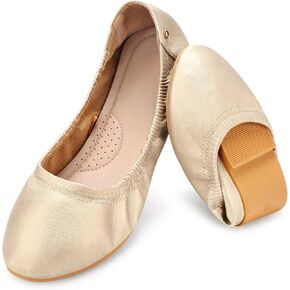 Women's Flats Foldable Ballet Flats for Women Comfortable Ballerina Flats Roll Up Flats for Wedding Party Travel
