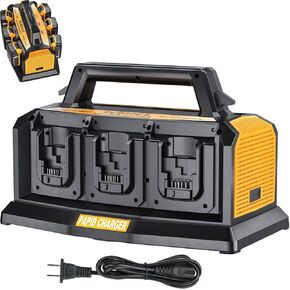 20v Max Battery Rapid Meanwhile Charger 6-Ports,for Dewalt 20V/60v Max Battery Charger Station,Simultaneous Charging of 6 Port Each 3A,Compatible with Dewalt 14.4V/18V 60V Tools Battery