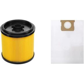 1 SET Ruiqiwei A32RF06 & A32FB01 Replacement Cartridge Vacuum HEPA filter Dust Collection filter Bag compatible with RYOBI RY40WD01 40V 10 Gallon Wet/Dry Vacuum Cleaner parts