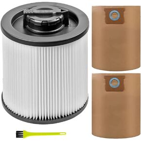 2 حزمة استبدال فلتر فراغ DXVC6910 لـ DEWALT 6-16 جالون رطب/جاف، فلتر قابل للغسل وإعادة الاستخدام متوافق مع Dewalt DXV06P DXV09P DXV10P+2 كيس فلتر DXVA19-4101 in Kuwait