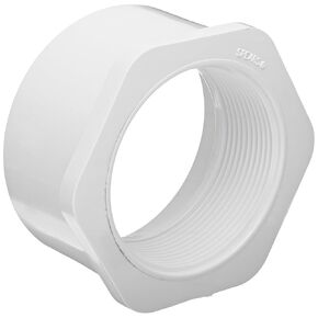 Spears 438 Series PVC Pipe Fitting, Bushing, Schedule 40, White, 4" Spigot x 3" NPT Female