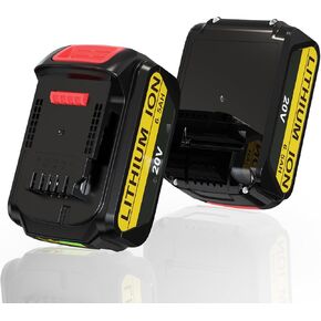 2 Pack 6.5Ah Lithium-ion Replacement Batteries Compatible with DeWalt 20V MAX Battery DCB204 DCB203 DCB200-2 DCB201 DCB180 DCD985B DCD/DCF/DCG Series Cordless Power Tools