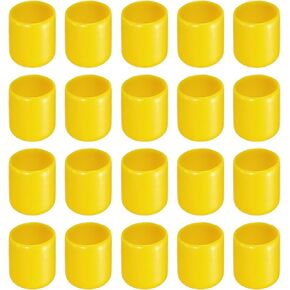 Screw Thread Protector Cover Rubber End Caps, [for Screw, Bolt] - 5/8"(16mm) ID/Yellow/20pcs