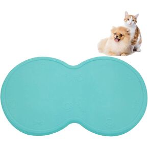 Silicone Dog Cat Bowl Mat Waterproof Pet Feeding Mat Non-Slip Dog Placemat Water Bowl Pad Dark Gray 18.7″x10.6″