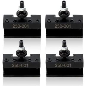 OXA Tool Posts 250-001 Wedge Style Quick Change Turning Tool Post 250-000, Facing Lathe Tool Post Holder for 6" - 8" Lathe Swing (OXA 4Pcs 250-001)
