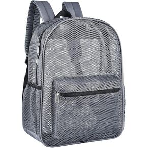 Mesh Backpack Lightweight See Through Backpack for Commuting Swimming Travel Beach Outdoor Sports - Blue