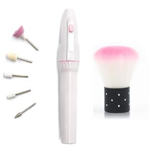 5-in-1 Nail Art Tip Electric Manicure Toenail Drill File Tool Nail Grinder Polisher Buffer Kit Set With One Soft Brush