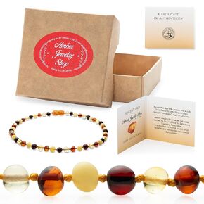 Adult Amber Necklace - Genuine Amber Necklace | Certified Genuine Amber Necklace (18 Inches)