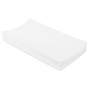Babyletto 100% Quilted Organic Cotton Changing Pad Cover, GOTS-Certified, Fitted 360°, Ultra-Soft and Breathable Muslin - Plain White