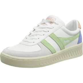 Gola Women's Grandslam Trident Sneaker, White/Patina Green/Pearl Pink, 5