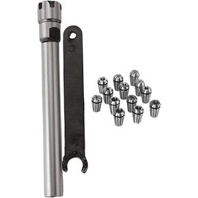BQLZR Steel ER11 Spring Collet + CNC Mill C12-ER11M-100L Straight Shank Chuck with Wrench Pack of 15