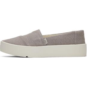 TOMS Womens Verona Heritage Canvas Platform Sneakers Shoes Casual - Black