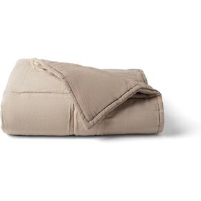 Staya - Stonewashed Quilted Linen Crib Quilt, Baby Blanket
