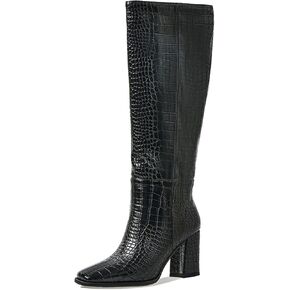 Roimaash Wide Calf Dressy Black Knee Boots for Women