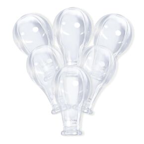 LittleForBig Adult Extra Large Size 8 Transparent Pacifier Nipples - Outsize Replacement Big Teat 6-Pack Value