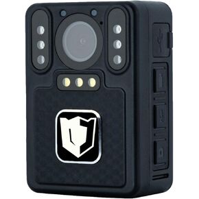 Body Camera with UHD 4K Video Audio Recording - Body Worn Cam with 140° Wide View Lens | Night Vision, Red/Blue Strobe Light, Emergency Alarm - for Civilians, Security, Law Enforcement