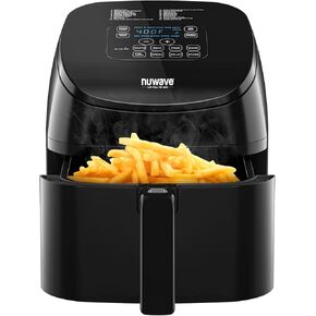 Nuwave 6-quart Brio Healthy Digital Air Fryer with One-Touch Digital Controls, 6 Preset Menu Functions & Removable Divider Insert