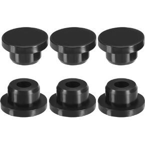 PATIKIL Silicone T-Hole Stoppers, 6 Pack Soft Flexible Silicone Hole Plug End Cover Caps Waterproof Bottle Seal Plug for 24.8-25.8mmHole, Black