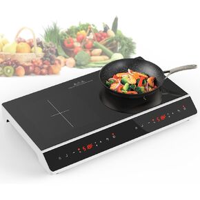 Double Induction Cooktop, 4000W 110/120V Countertop Burner Hot Plate LCD Sensor Touch Energy-Saving Portable Induction Cooktops 2 Burner,9 Temperature,with Child Safety Lock & Timer.