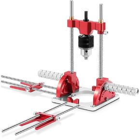 Portable Drill Guide Self-Centering Portable Drill Guide w/Chuck Key, 0° To 60° Angle Drill Guide w/Easy-To-Read Protractor Scale,Multi-Angle Drill Guide With Self-Centering Base Woodworking Furniture