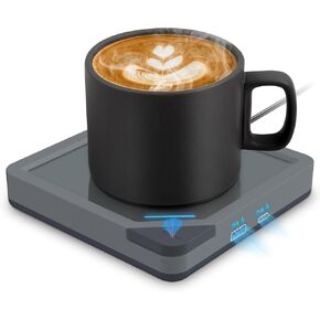 Coffee Mug Warmer Dual USB - Yolin Cup Warmer for Office Desk Use / Electric Beverage Warmer with Auto Shut Off After 8 Hours Feature / Coffee Warmer Plate for Cocoa Tea Water Milk Candle
