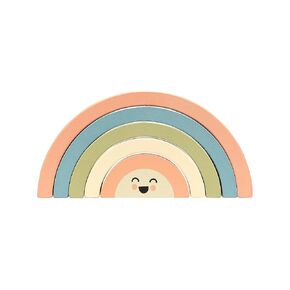 Pearhead Wooden Stacking Rainbow Toy, Baby and Toddler Ages 12+ Months Montessori Toy, Interactive Stackable Rings Learning Toy, Baby Girl or Baby Boy Nursery Accessory