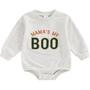 Baby Boy Girl Halloween Outfit Spooky Long Sleeve Pumpkin Romper Newborn Infant Halloween Fall Winter Clothes