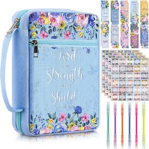 31 Pcs Bible Cover Case Bible Cover Bag Bible Bookmarks Bible Stickers Bible Highlighters Bible Case for Women Christian Bible Party Favors Bible Decorations for Women Gift Accessories