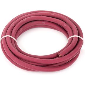 EWCS 1/0 Gauge Premium Extra Flexible Welding Cable 600 Volt - Red - 20 Feet - Made in The USA