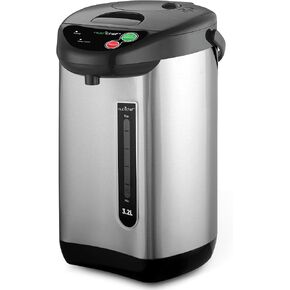 NutriChef Hot Water Urn Pot Insulated Stainless Steel,Auto & Manual Dispense,Auto Boiler,Safety Lock Shutoff 3.38 QT /3.2L - Auto Boiler Shut Off - PKWK43