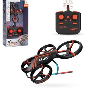 Sharper Image® X-Treme Aero Mini Drone, 4.6" RC Stunt Helicopter, 2.4 GHz Long Range Remote Control, Quiet Indoor & Outdoor Toy, Lightweight Durable, Kids & Adult Beginner Pocket Drone, Small Gift