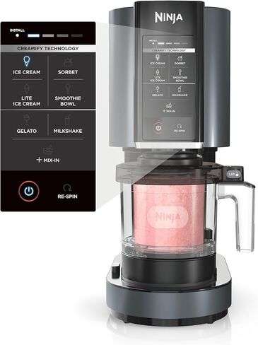 Ninja NC501 CREAMi Deluxe 11 في 1 صانعة الآيس كريم والحلوى المجمدة للآيس كريم والشربات والحليب المخفوق والمشروبات المجمدة والمزيد، 11 برنامجًا، مثالية للأطفال، فضي، 11 وظيفة + (2) 24 أونصة. مكاييل in Saudi Arabia